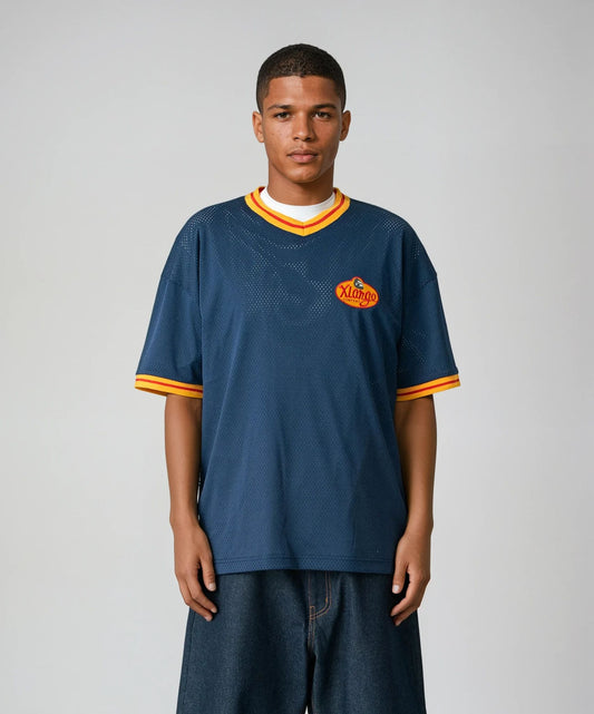 MESH V NECK S/S TEE
