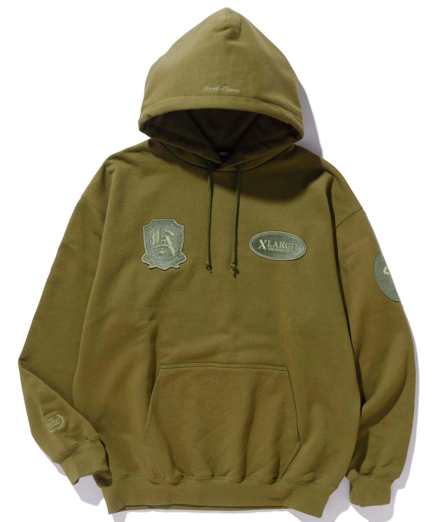 EMBLEM PATCHED PULLOVER HOODED SWEAT | XLARGE