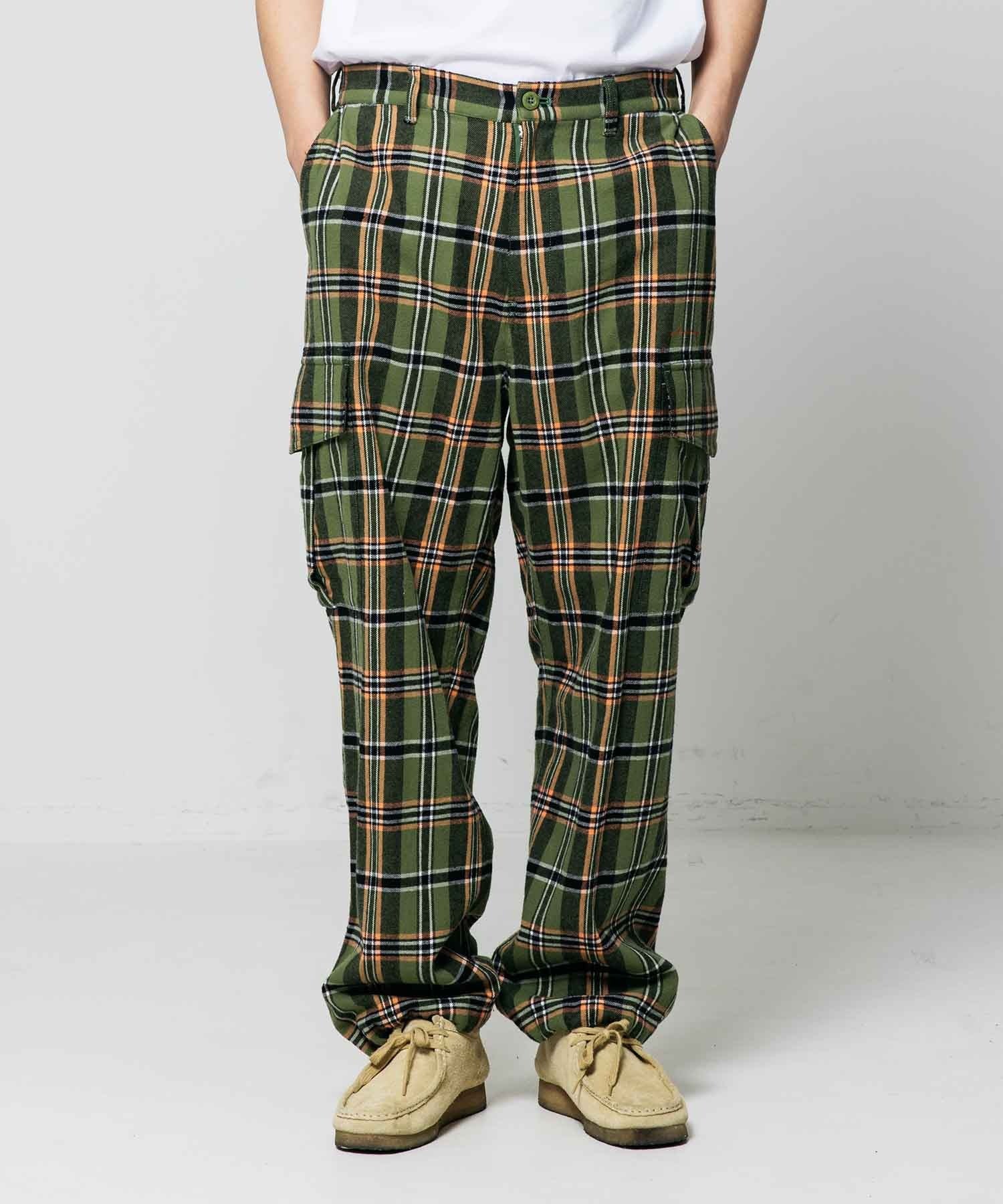 Men's plaid cargo pants on sale