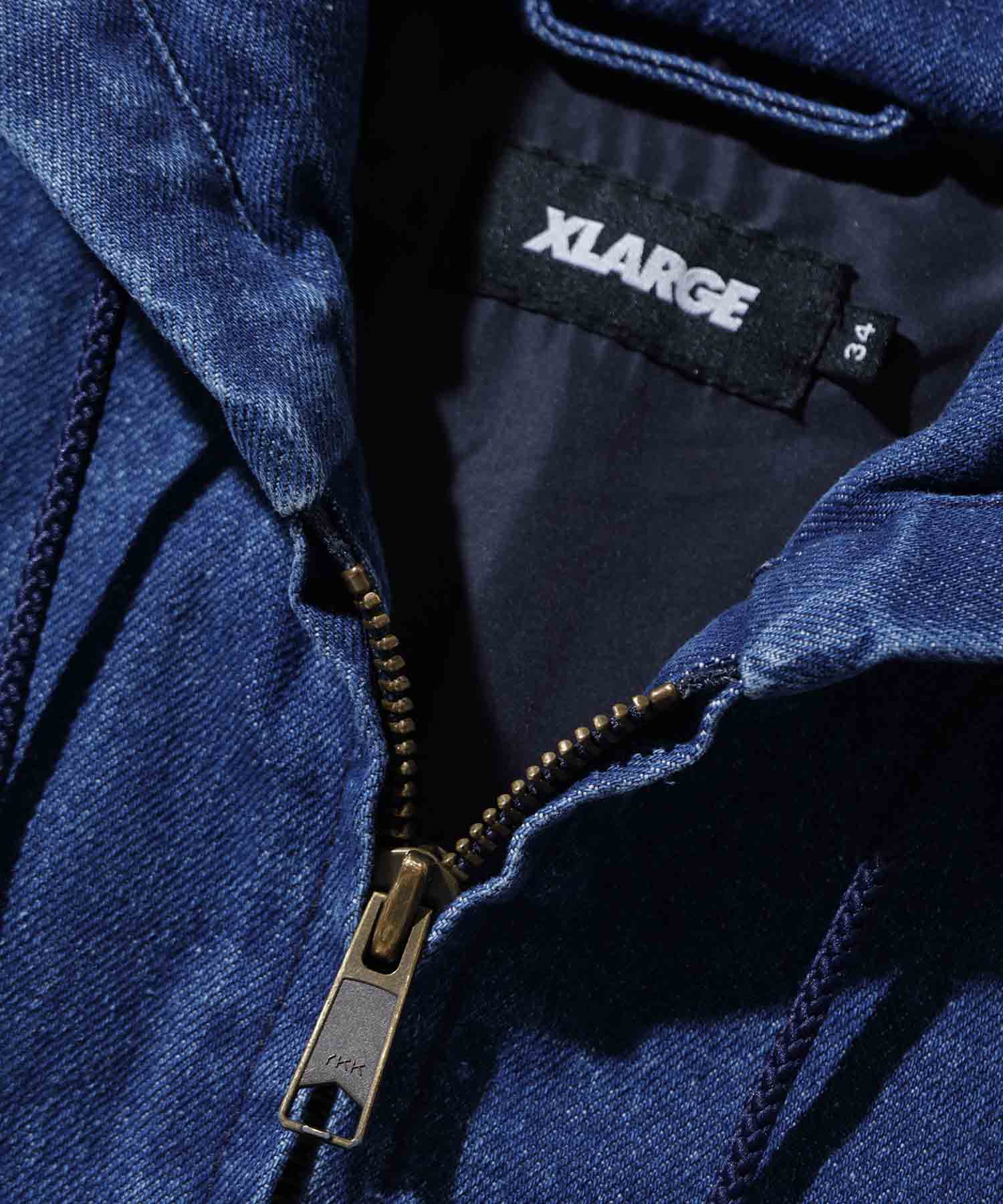 HOODED DENIM WORK JACKET