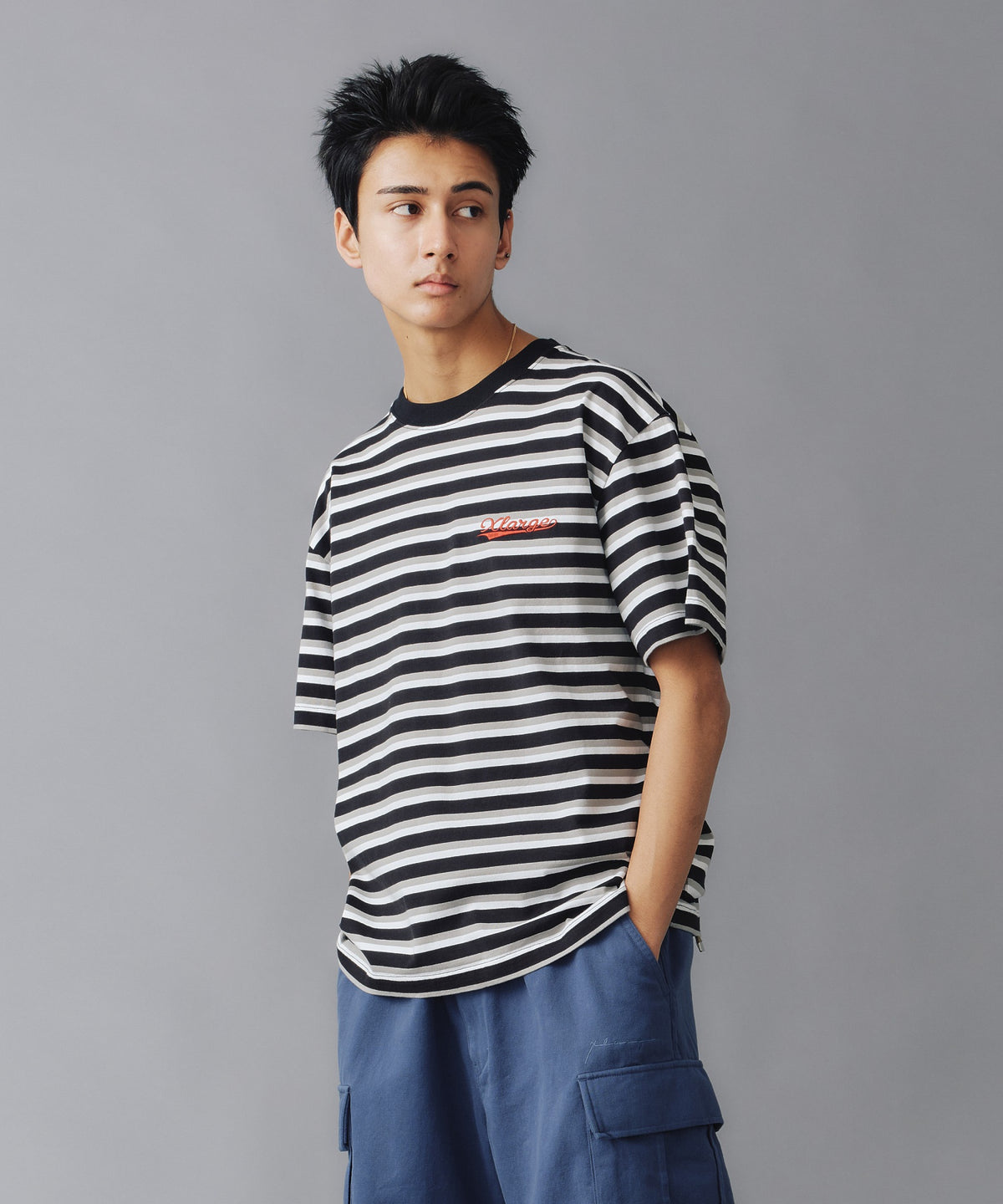 BASEBALL LOGO STRIPED S/S TEE
