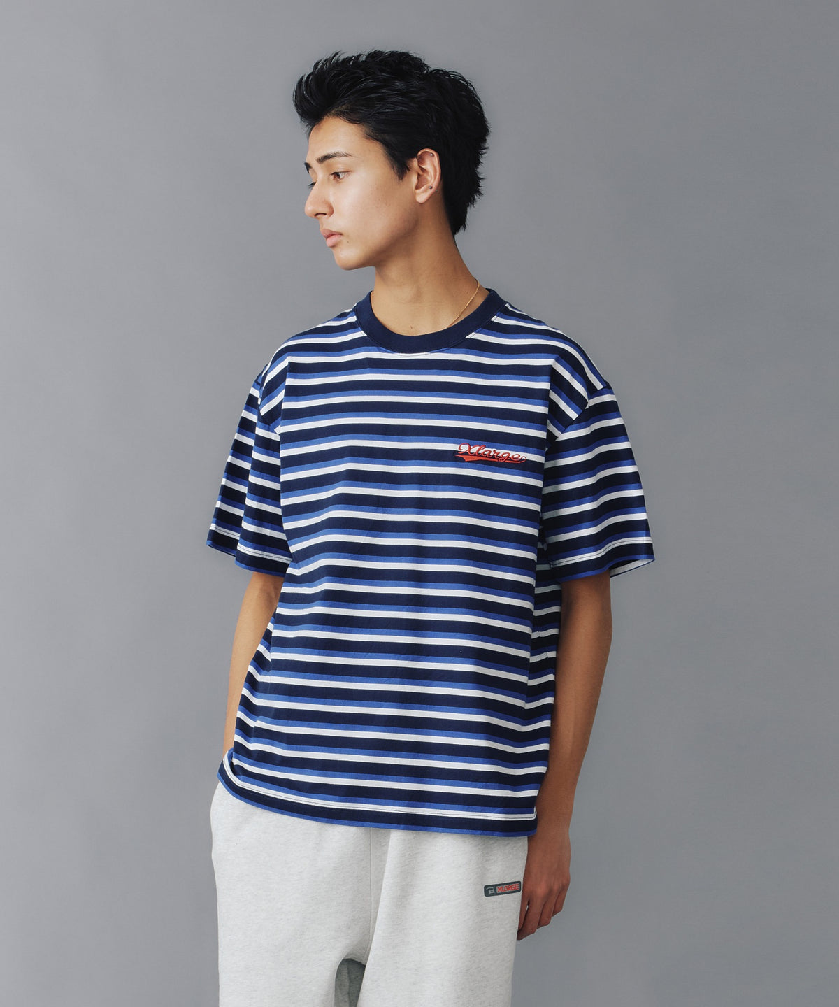 BASEBALL LOGO STRIPED S/S TEE