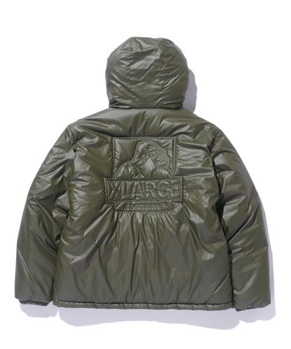 QUILTING LOGO HOODED PUFFER JACKET