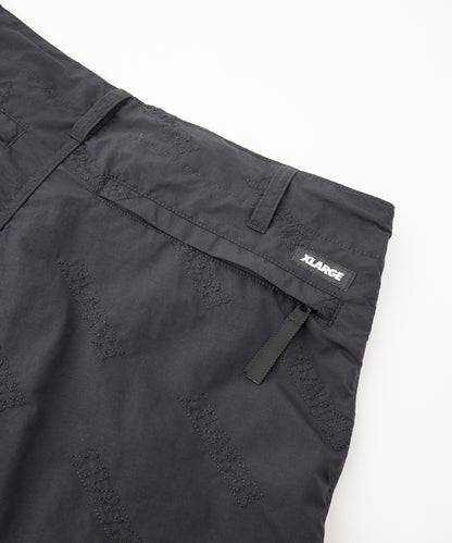 ALLOVER LOGO PATTERN EMBROIDERED NYLON PANTS