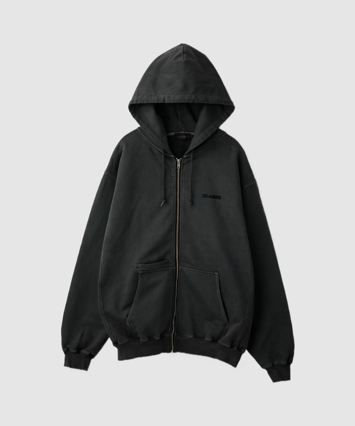 PIGMENT DYED WORK ZIP HOODED SWEATSHIRT