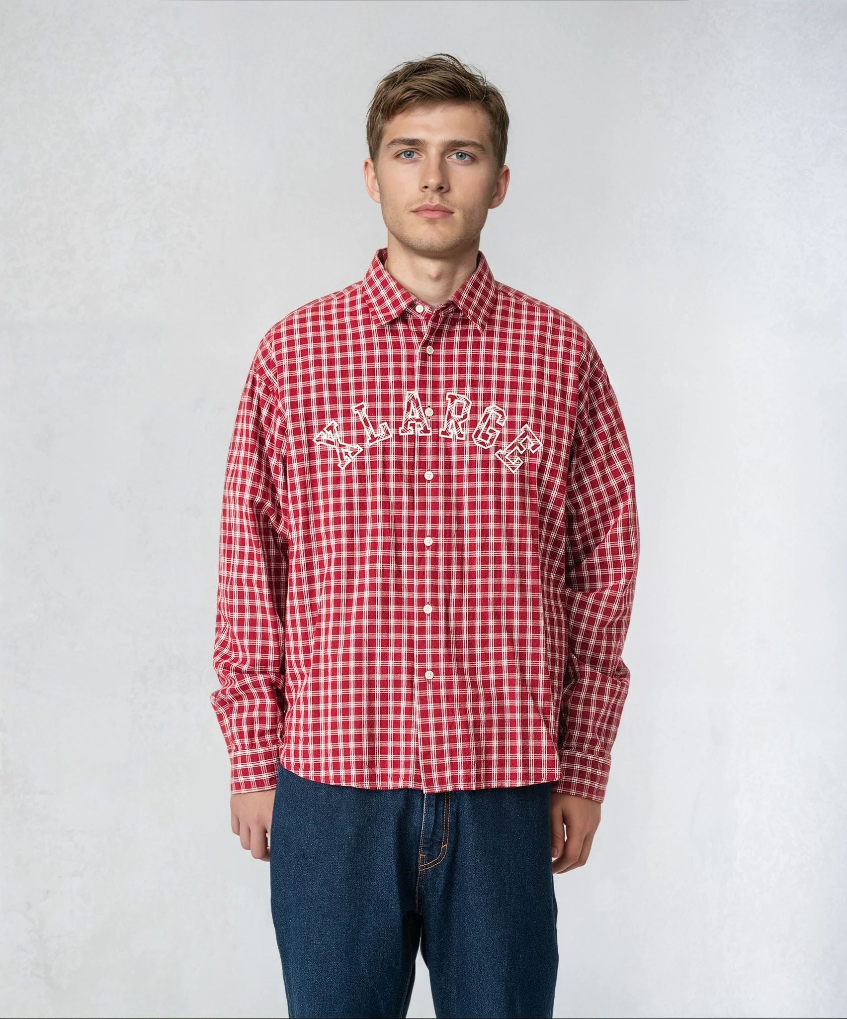 PATCH LOGO PLAID L/S SHIRT – XLARGE