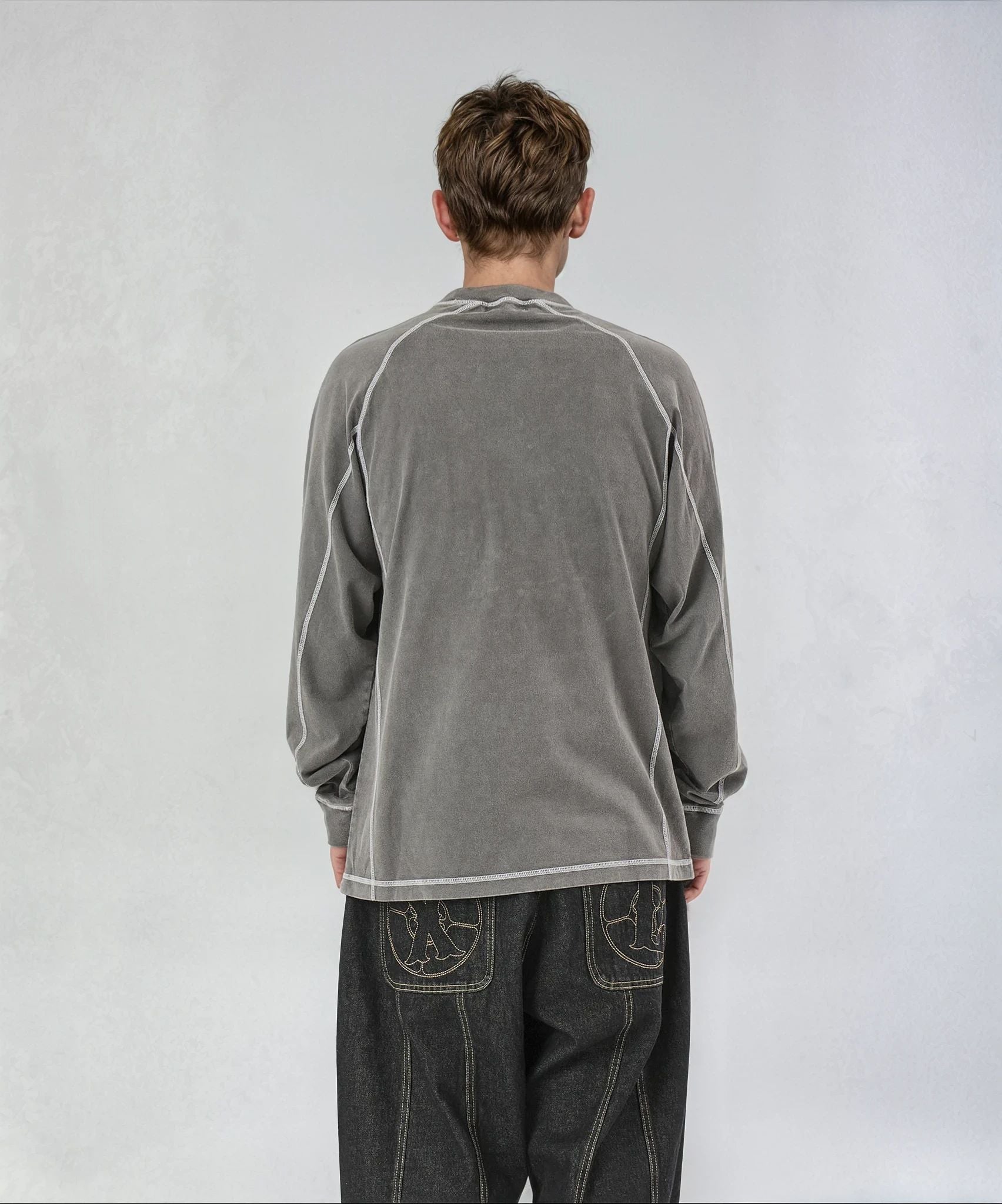 CONTRAST STITCH L/S TEE