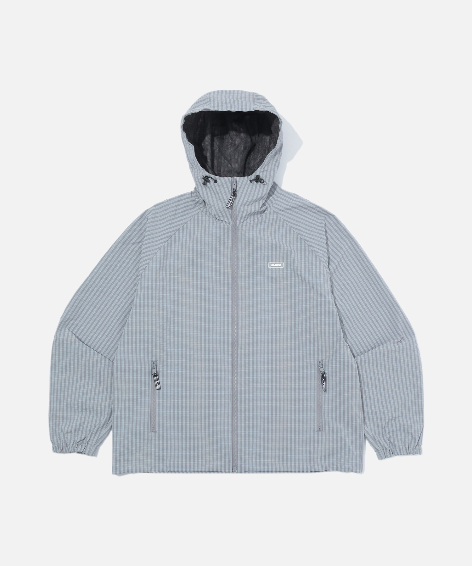 GRID CHECK HOODED JACKET