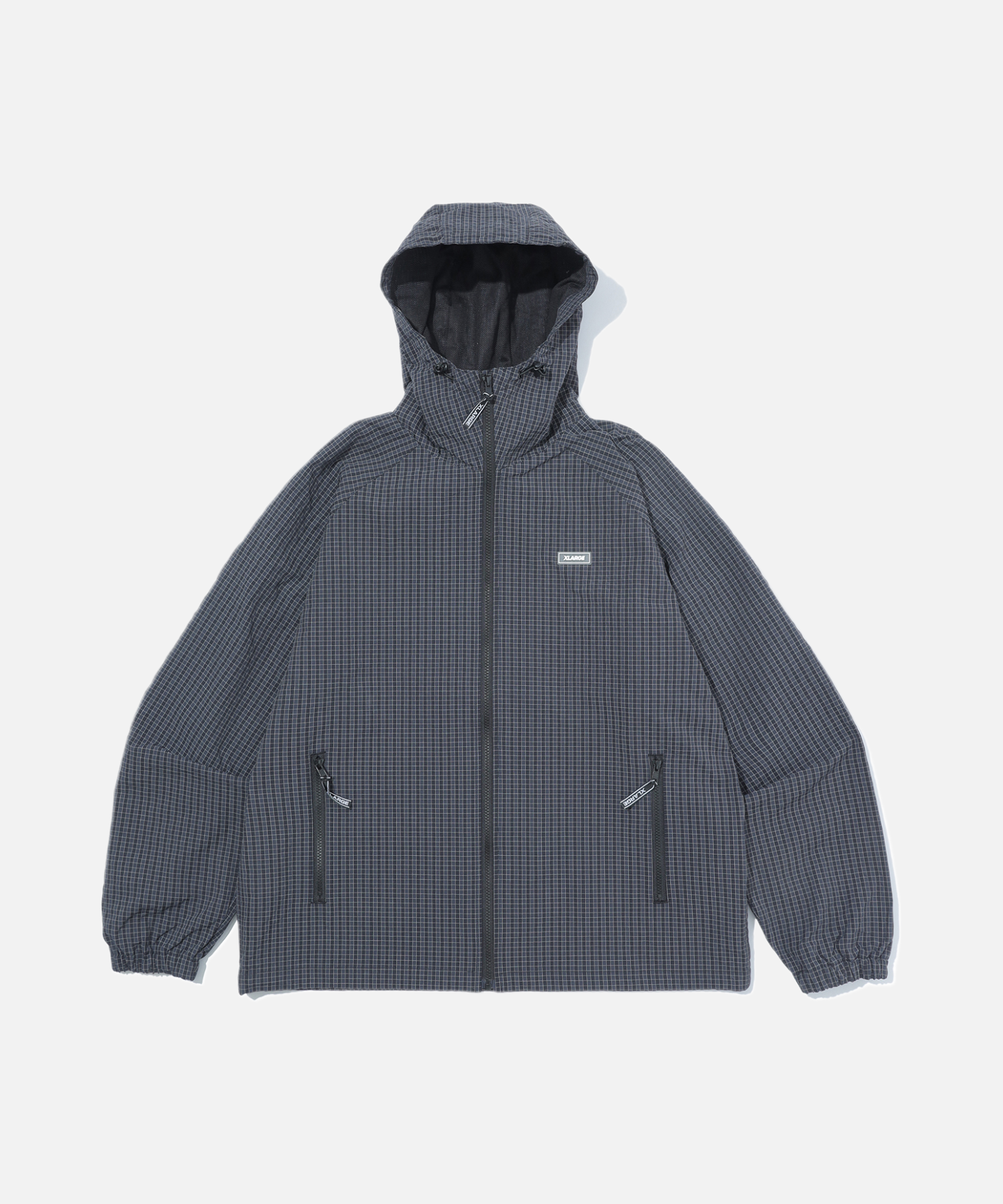 GRID CHECK HOODED JACKET