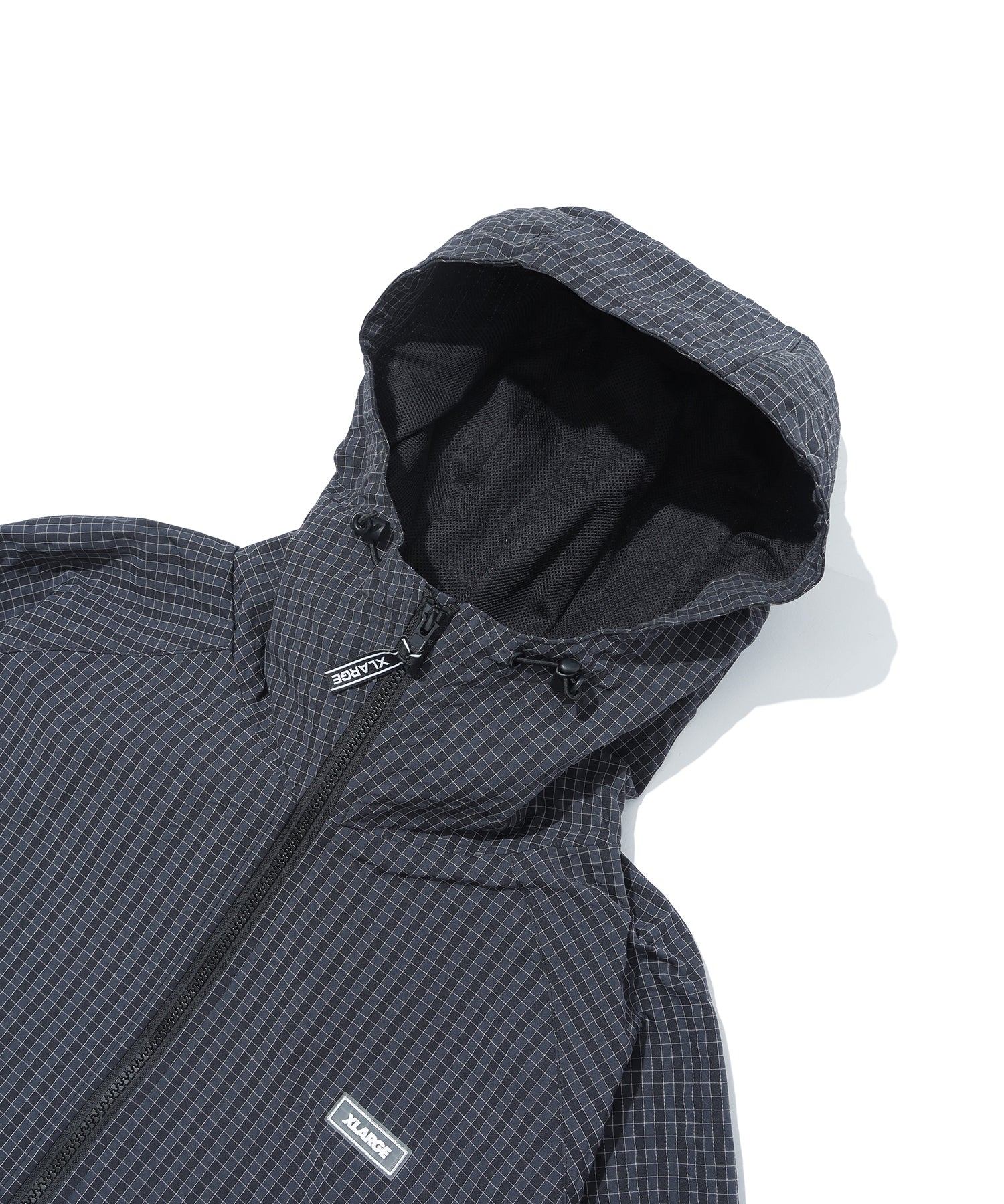 GRID CHECK HOODED JACKET