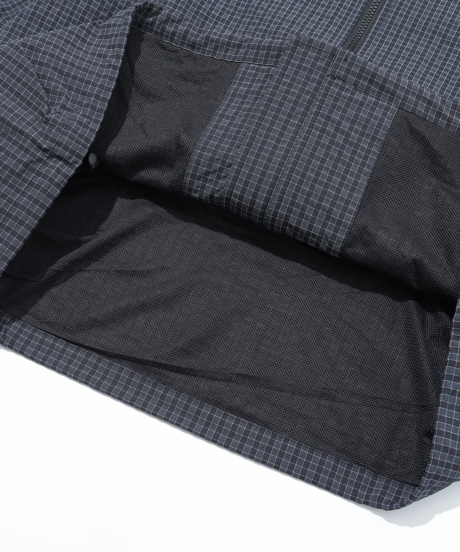 GRID CHECK HOODED JACKET