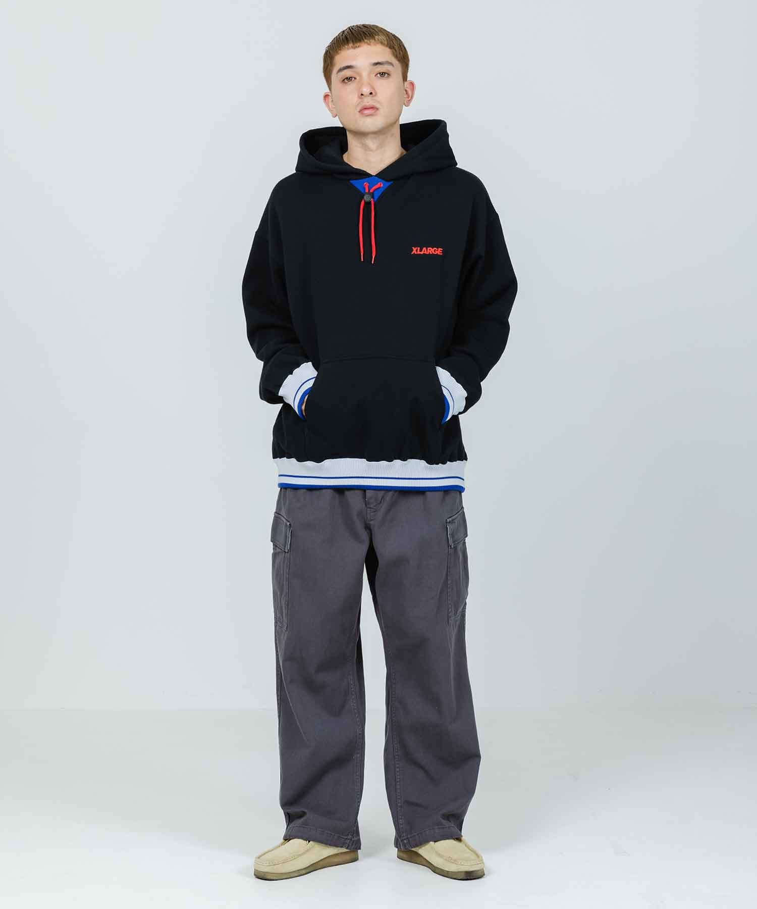 STRIPE RIB PULLOVER HOODED SWEAT | XLARGE