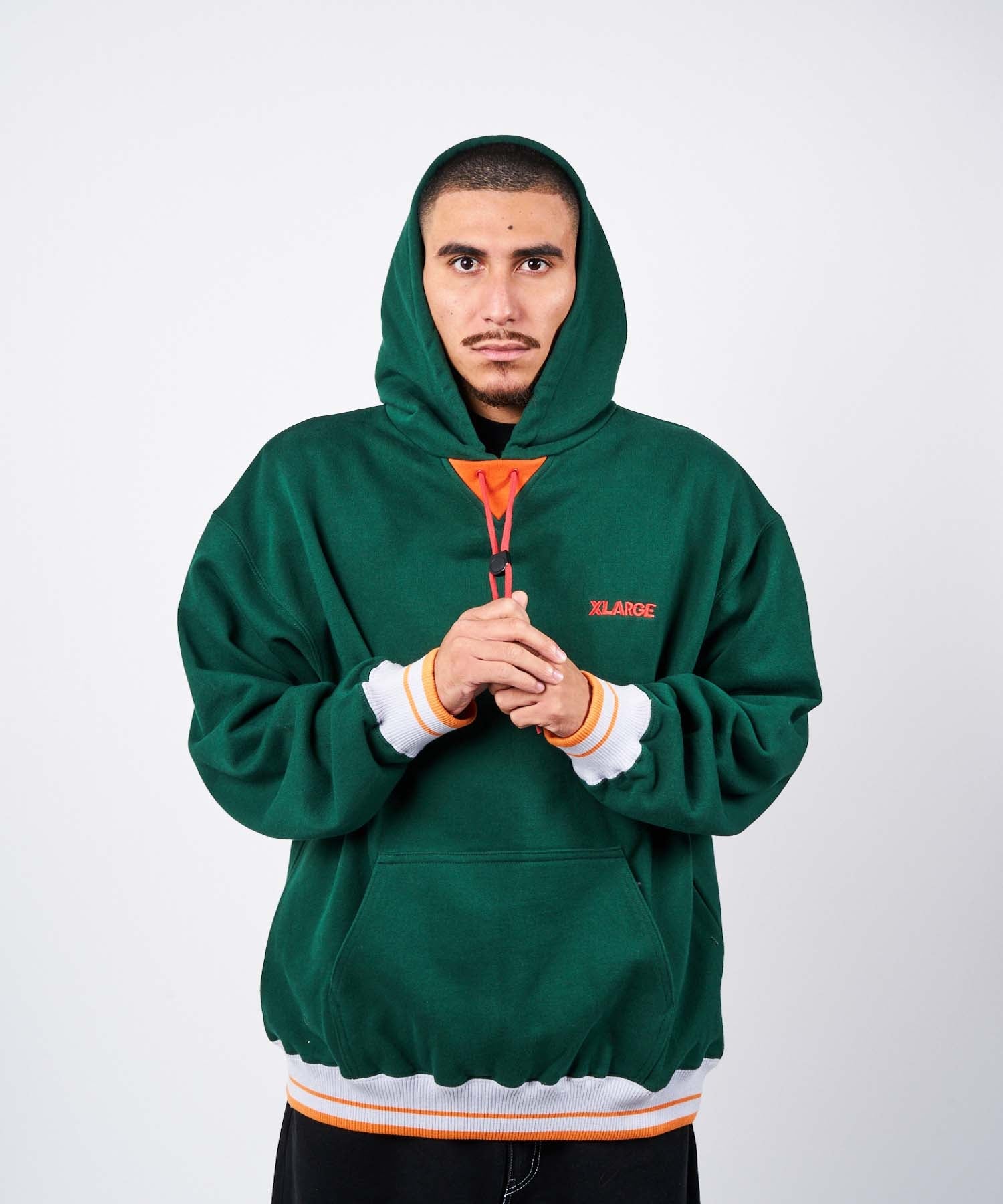 STRIPE RIB PULLOVER HOODED SWEAT | XLARGE