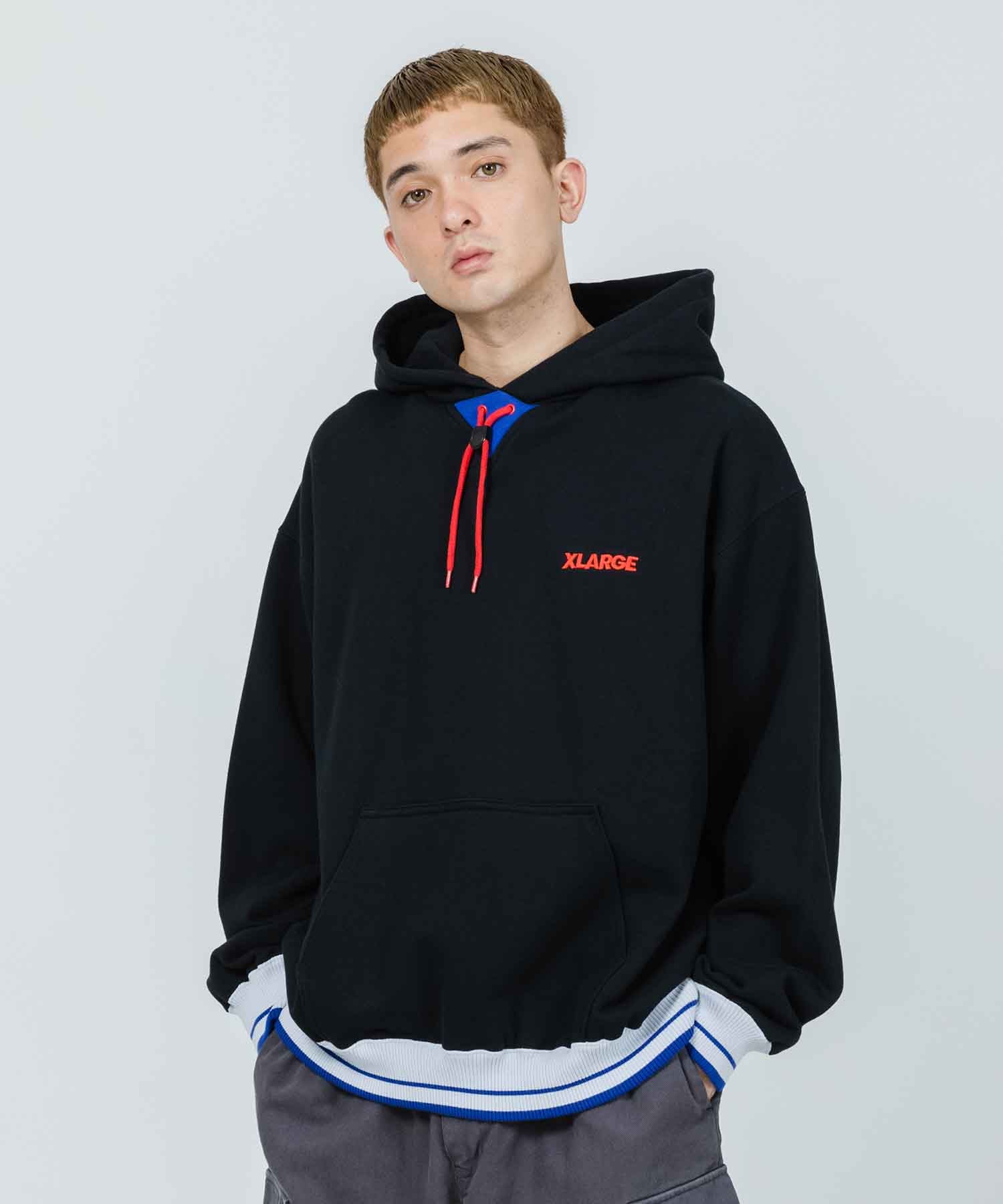 STRIPE RIB PULLOVER HOODED SWEAT | XLARGE