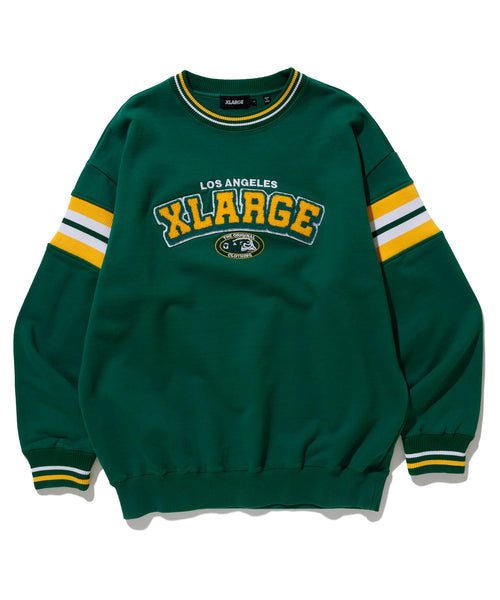 STRIPED SLEEVE TEAM LOGO CREWNECK SWEAT