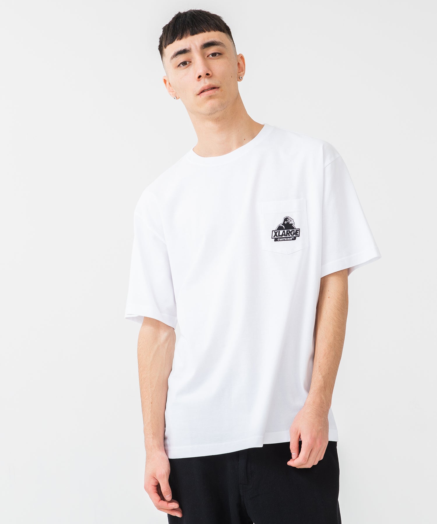 S/S EMBROIDERY SLANTED OG POCKET TEE