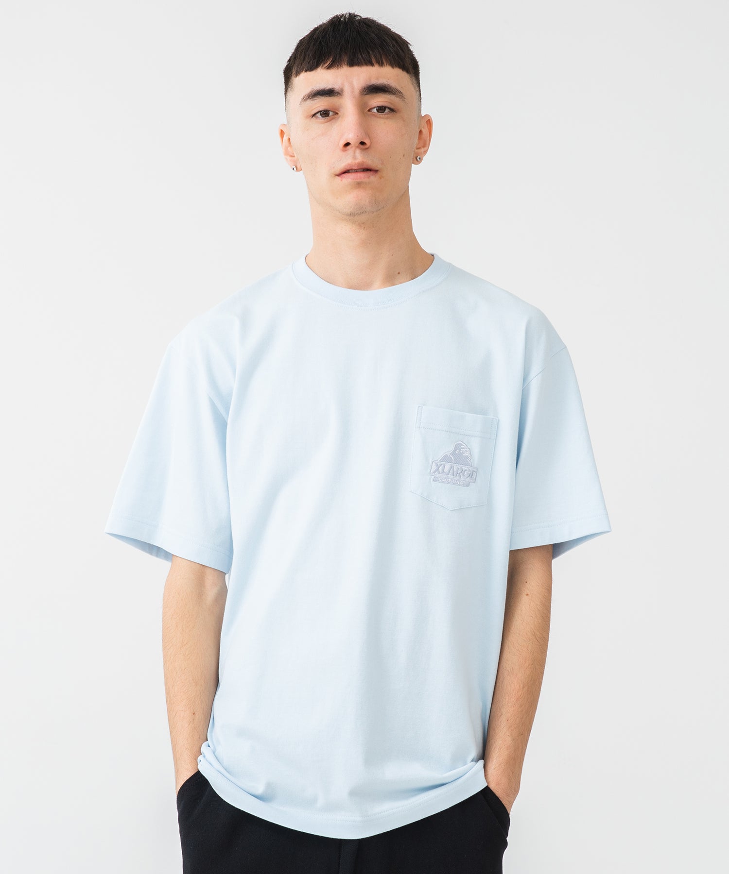 S/S EMBROIDERY SLANTED OG POCKET TEE