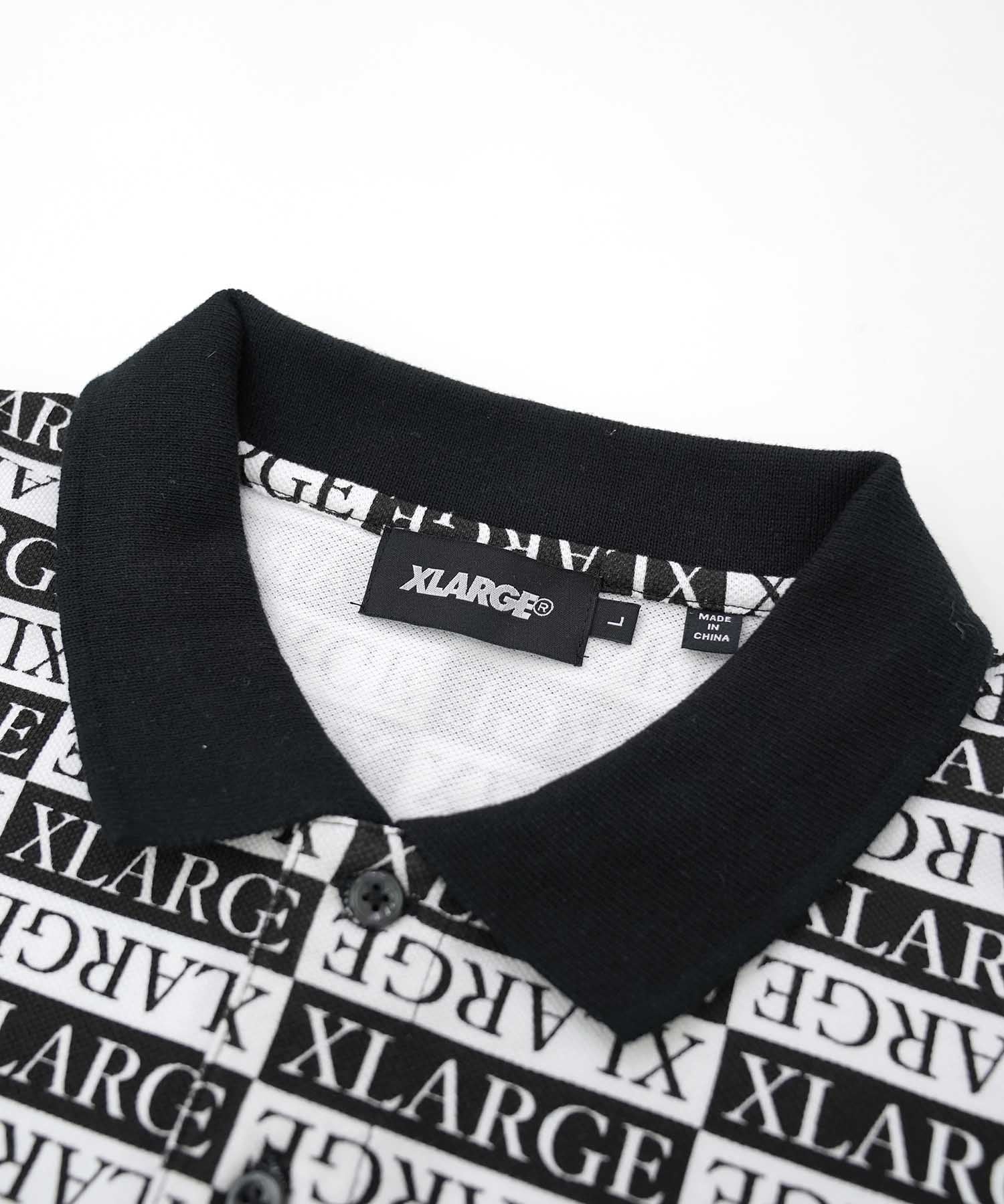 S/S ALLOVER PRINTED POLO SHIRT KNITS XLARGE  