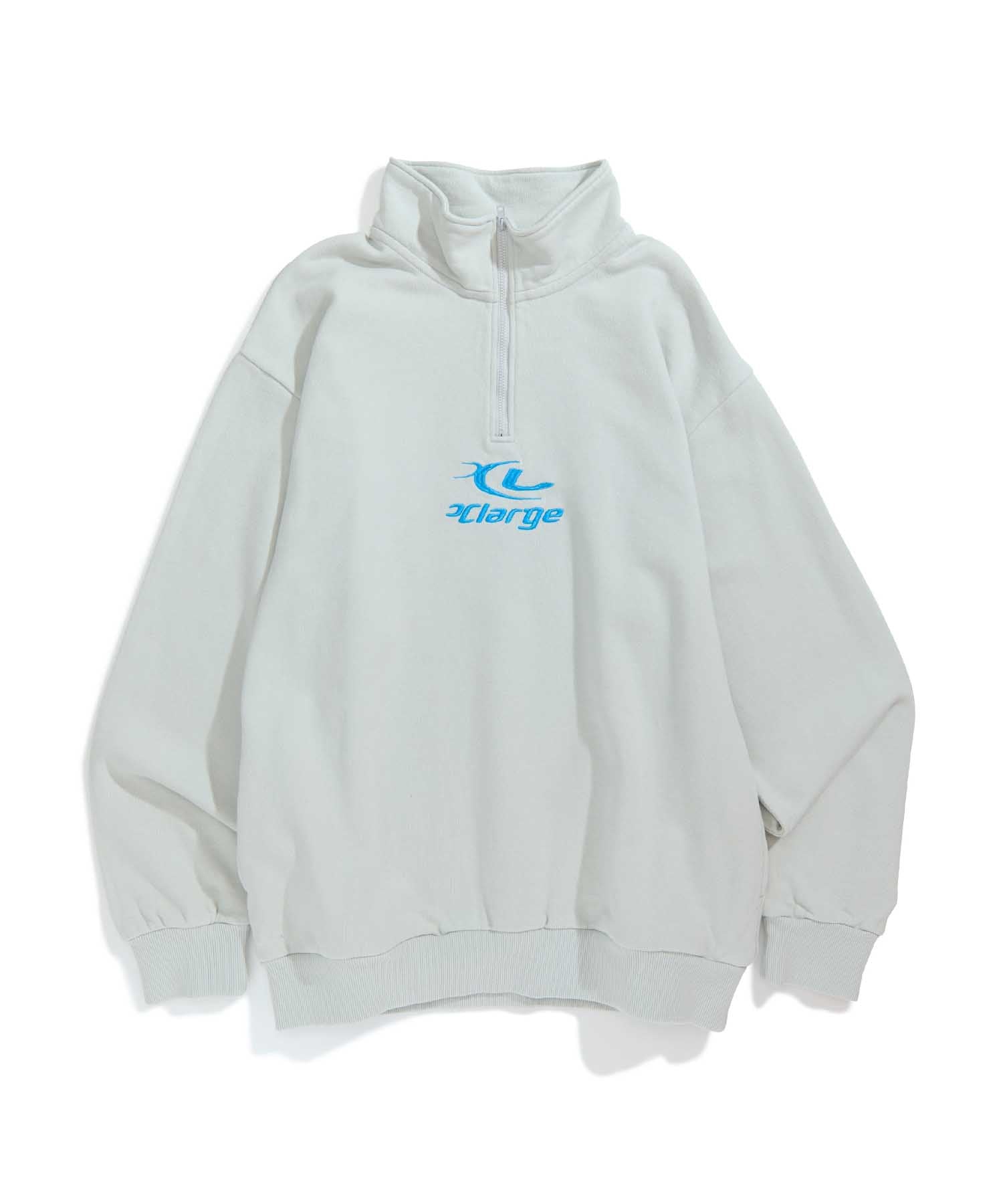 EMBROIDERY LASER HALF ZIP SWEAT | XLARGE